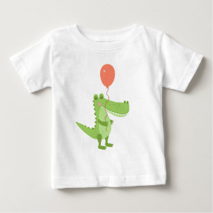 T-shirt Pour Bébé Aquarelle mignonne Crocodile Animaux sauvages Natu