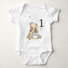 Aquarelle Pooh personnalisée Premier anniversaire