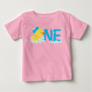 T-shirt Pour Bébé Aquarelle rose Caoutchouc Un 1er anniversaire bébé