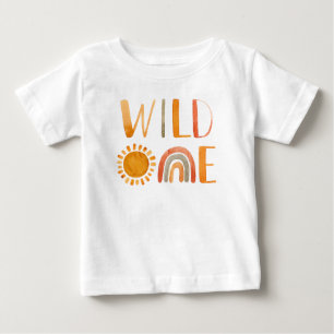 T-shirt Pour Bébé Aquarelle sauvage à un seul Whimsical Boho arc-en-