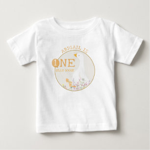 T-shirt Pour Bébé Aquarelle Une oie soie Fleur sauvage 1er anniversa