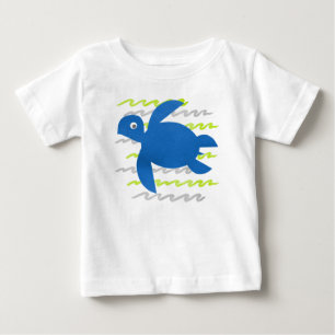 T-shirt Pour Bébé Aquarelle Vagues de tortue marine