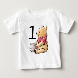 T-shirt Pour Bébé Aquarelle Winnie l'Ourson & Pals Anniversaire Je s