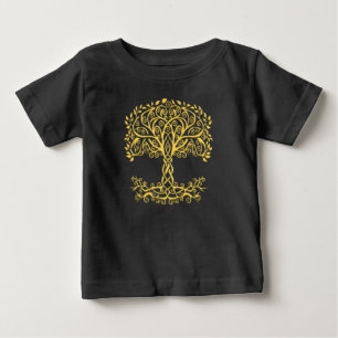 T-shirt Pour Bébé Arbre Celtique Jaune