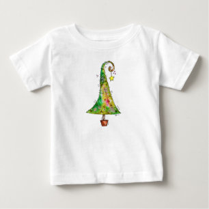 T-shirt Pour Bébé Arbre de Noël Whimsical