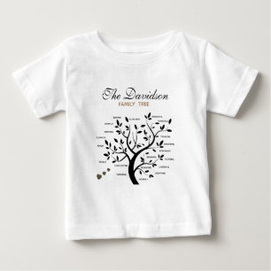 T-shirt Pour Bébé Arbre généalogique personnalisé (20 noms)