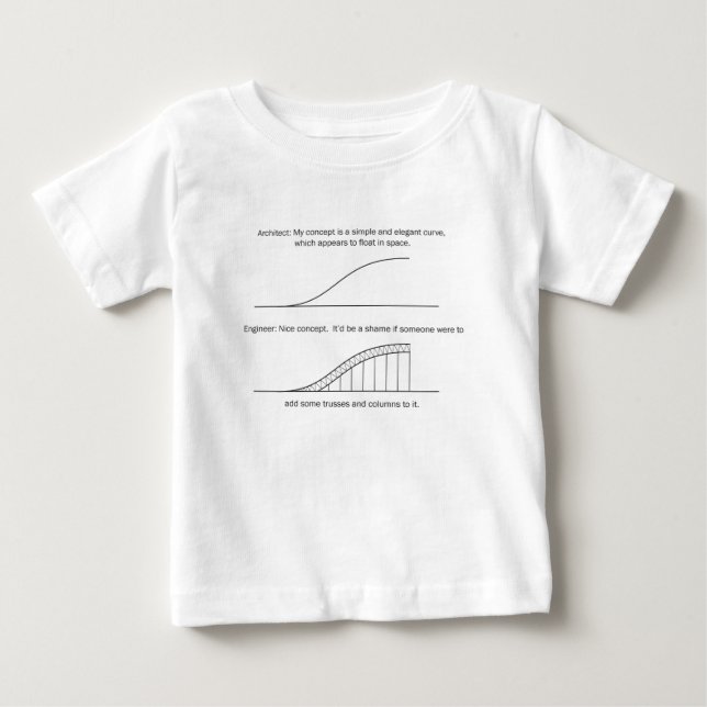 T-shirt Pour Bébé Architecte contre l'ingénieur (Devant)