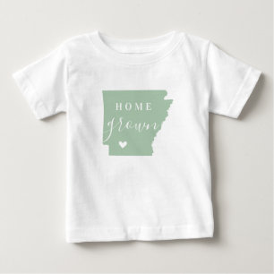 T-shirt Pour Bébé Arkansas Maison cultivée Carte d'état des couleu
