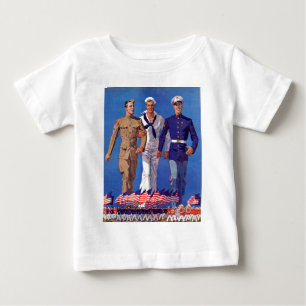 T-shirt Pour Bébé Armée, marine et marines