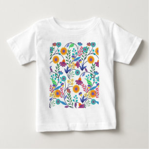 T-shirt Pour Bébé Arrière - plan floral exotique coloré Motif-23145