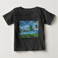 Art de la scène de plage tropicale