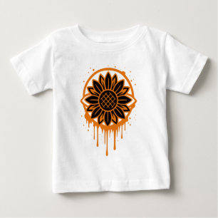 T-shirt Pour Bébé Art floral abstrait de tournesol moderne Nature