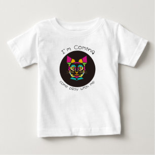 T-shirt Pour Bébé art pop chat