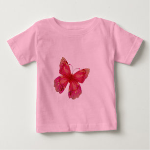 T-shirt Pour Bébé Art rose Vintage joli papillon