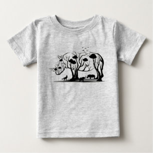 T-shirt Pour Bébé Arte africano del rinoceronte albero Arte Natura s