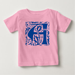 T-shirt Pour Bébé Artistes vintages Blue William Morris Monogramme
