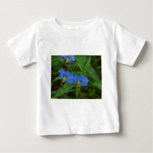 T-shirt Pour Bébé Asiatique Dayflower Bleu Fleur sauvage Vêtements e