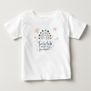 T-shirt Pour Bébé Au-Dessus De L'Aquarelle Arc-En-Ciel Étoiles Arc-E