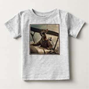 T-shirt Pour Bébé Aussie Kangaroo Avion Pilote,