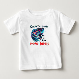 T-shirt Pour Bébé Aventure du ski cosmique dans l'espace