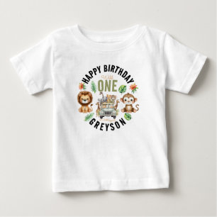 T-shirt Pour Bébé Aventure Sauvage Jungle 1er Anniversaire