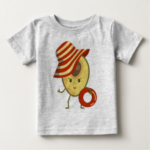 T-shirt Pour Bébé Avocado beach girl avec casquette de soleil et ann