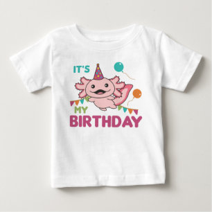 T-shirt Pour Bébé Axolotl veut c'est mon anniversaire mignon Axolotl