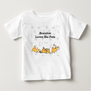 T-shirt Pour Bébé Baby Boy Tee - shirt avec de mignons chiens