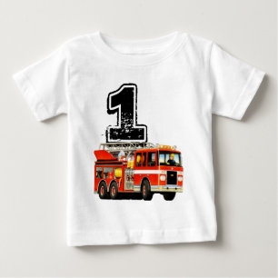T-shirt Pour Bébé Baby Boys 1er Anniversaire Camion de feu rouge