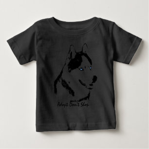 T-shirt Pour Bébé Baby Husky Shirt traîneau Chien Baby Baseball Jers
