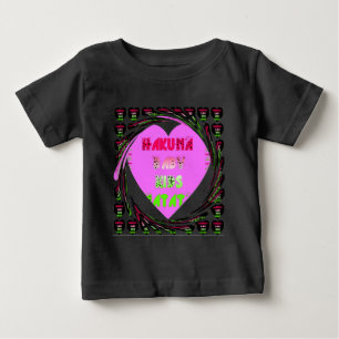 T-shirt Pour Bébé Baby Pink Hearts Hakuna Matata Baby Kids Design.p