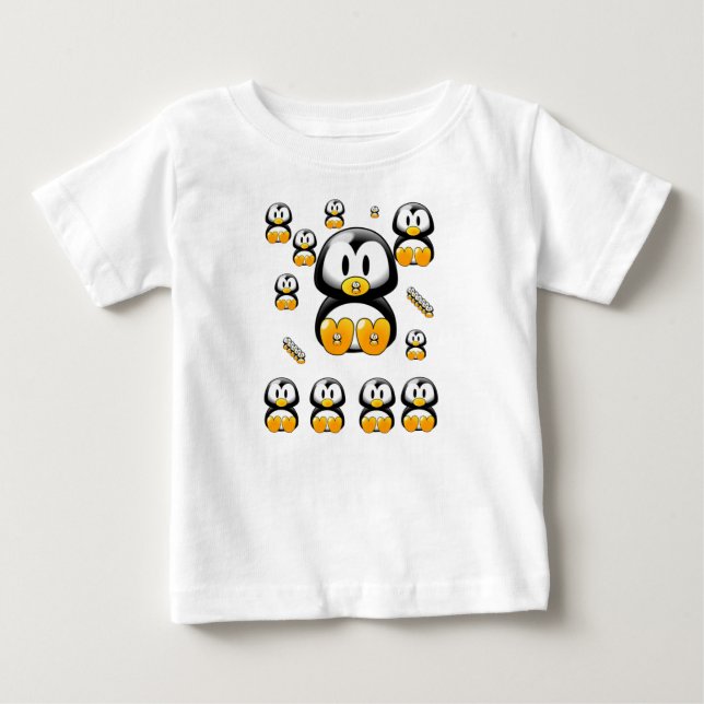 T-shirt Pour Bébé Baby Romper Penguin (Devant)