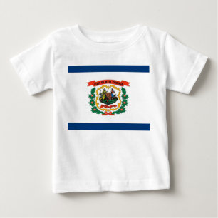 T-shirt Pour Bébé Baby T Shirt avec Drapeau de Virginie Occidentale,