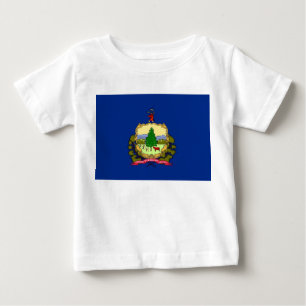 T-shirt Pour Bébé Baby T Shirt avec Drapeau du Vermont, États-Unis