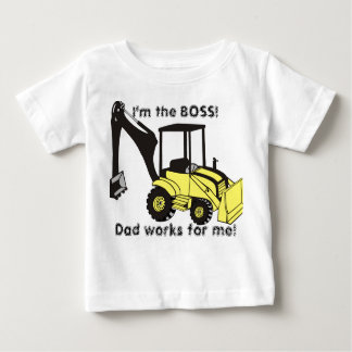 T-shirt Pour Bébé backhoe_loader, je suis le BOSS ! Papa travaille p