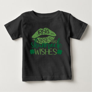 T-shirt Pour Bébé Baisers irlandais et souhaits Shamrocks