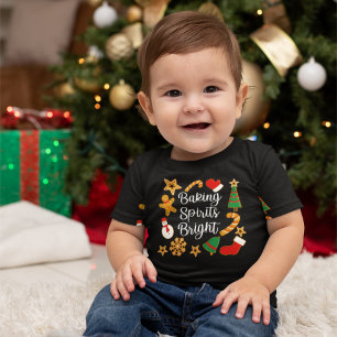 T-shirt Pour Bébé Baking Spirits Bright Gingerbread Noël Cookie