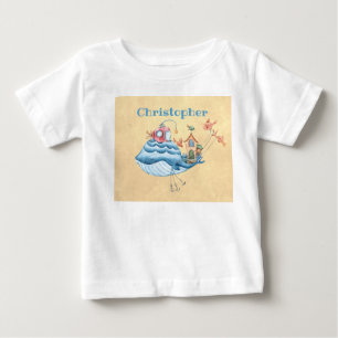 T-shirt Pour Bébé Baleine Bleue De Whims, Sous-Marin, Maison Et Pois