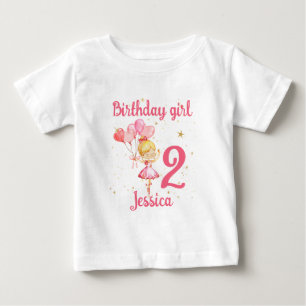 T-shirt Pour Bébé Ballerina Anniversaire rose