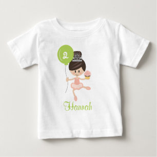 T-shirt Pour Bébé Ballerina Anniversaire T-shirt bébé Brunette