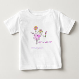 T-shirt Pour Bébé Ballerine avec le nom fait sur commande