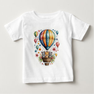T-shirt Pour Bébé Ballon à air avec animaux mignon