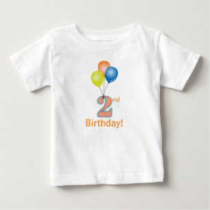 T-shirt Pour Bébé Ballons colorés 2e anniversaire
