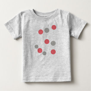 T-shirt Pour Bébé Balls Cercles Motif gris blanc corail rose