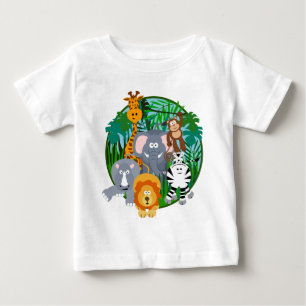 T-shirt Pour Bébé Bande dessinée d'animaux de safari