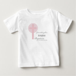 T-shirt Pour Bébé Baptême Petite-fille Dentelle rose Personnalisée
