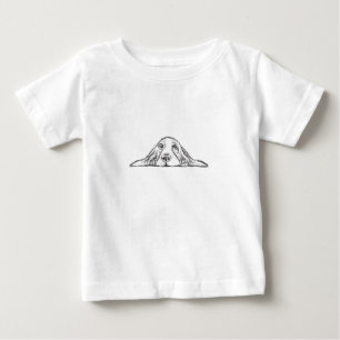 T-shirt Pour Bébé basset hound noir blanc yeux de chiot simple