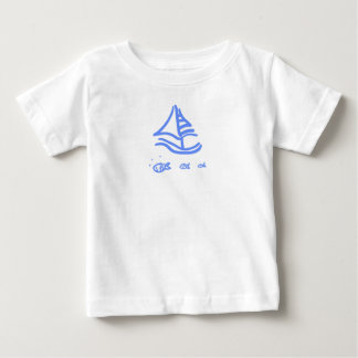 T-shirt Pour Bébé Bateau à voile et poisson Tee