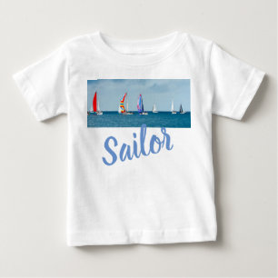 T-shirt Pour Bébé Bateau marin paisible nager Destin de plongée
