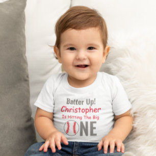 T-shirt Pour Bébé Batter Up! Baseball 1st Birthday